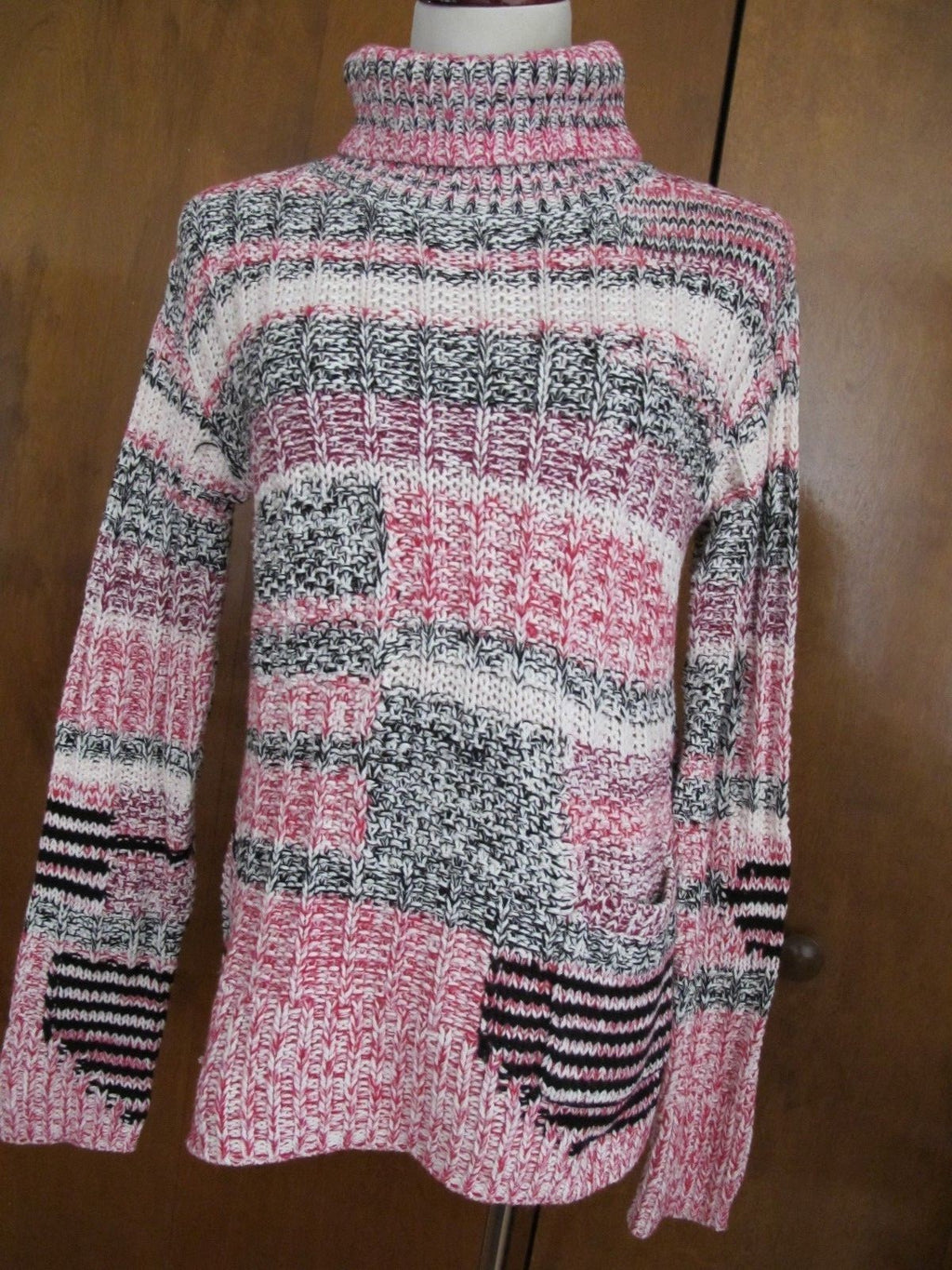 Anthropologie Sparrow Womens Multi Color Turtleneck Sweater Small 
