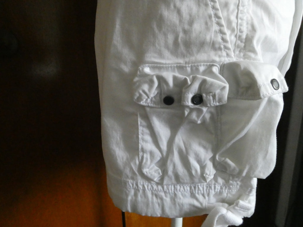 United Colors of Benetton Women White Cargo Shorts EU 46 Cotton Stretch US 10/12