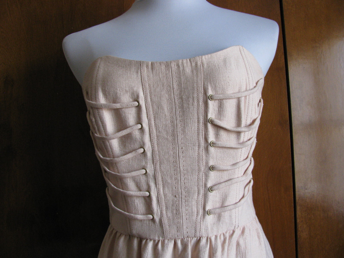 Rachel Roy women's champagne stylish strapless dress Size 10 