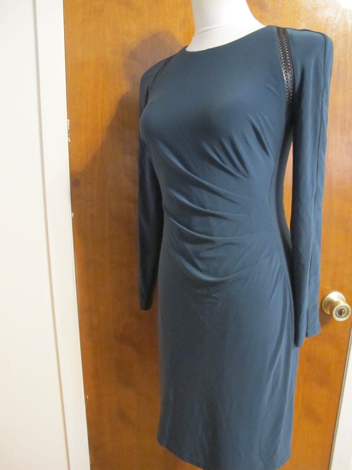 Ralph Lauren women's dark green evening gathered New dress 