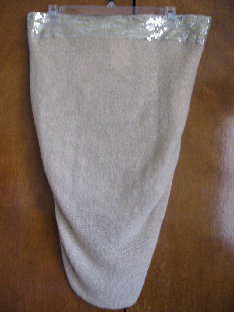 Free People Womens Ivory Assymetric Embelished Women's Skirt Size 1SZ Fits Large