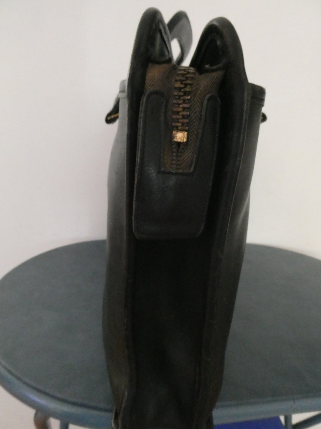 Vintage Authentically Coach Briefcase/ Tote Black Glove-Tanned Leather 570-8625