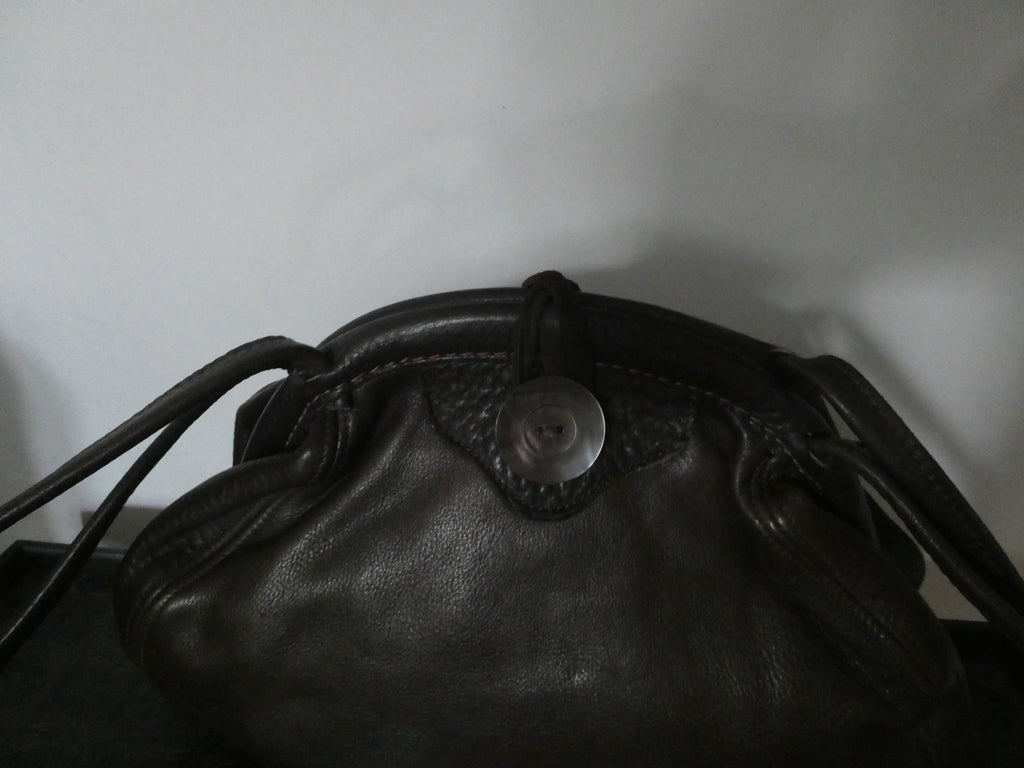 Vintage AMANN Brown Genuine Leather Shoulder Crossbody Bag Large 12x8x5 "1990s"