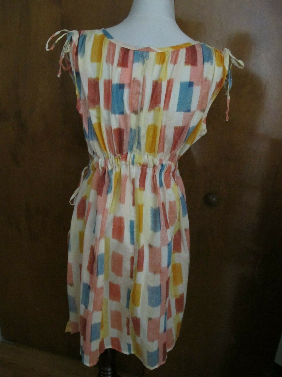 Anthropologie Lilka women’s multi-color cotton drawstring dress (run big)