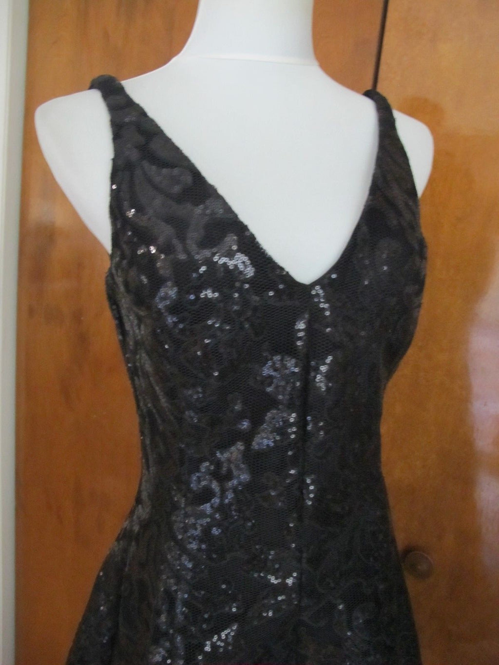 Ralph Lauren womens black evening A-line dress Size 8