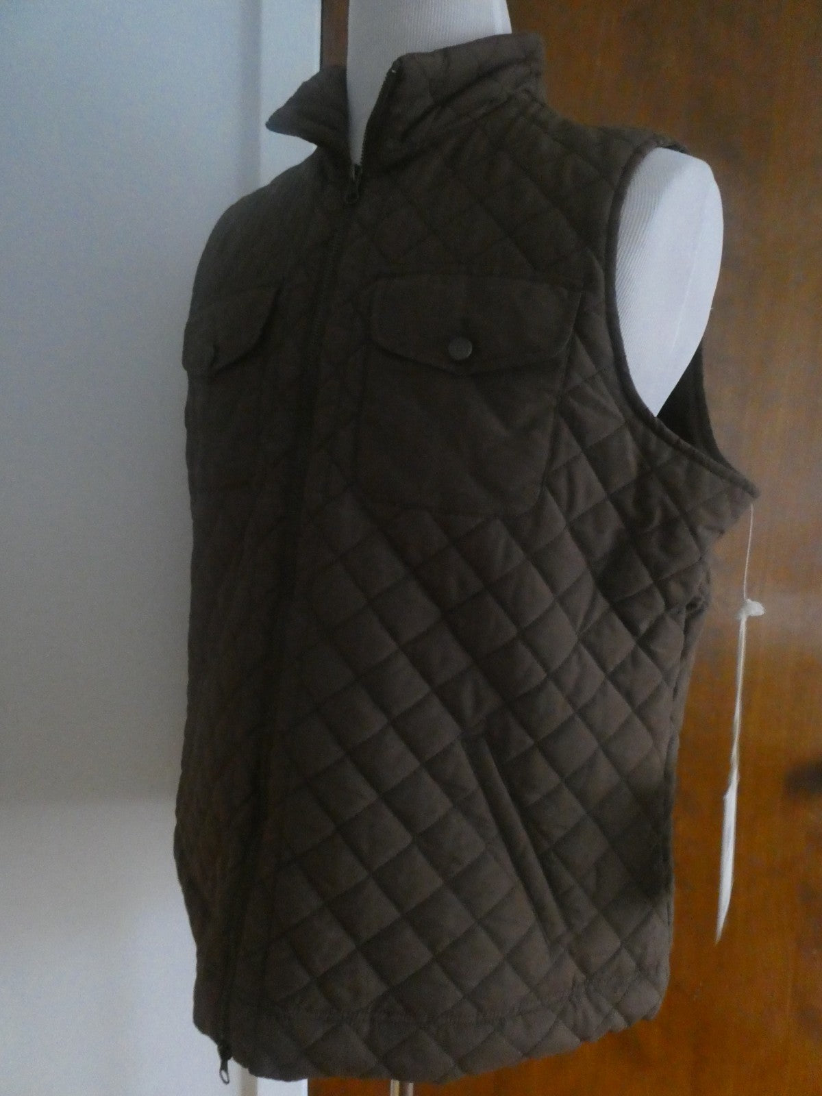 CARIBBEAN JOE Women Hazelnut Brown Vest 70% Cotton Size 1XL $54