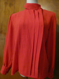 S.K. and Company Red Long Sleeve Stylish Blouse Top Size 12
