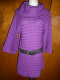 BEBE Women's Purple Detailed Gorgeous Sweater Mini Dress Large Can Fit Medium