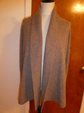 C by Bloomingdale's Women 100% Cashmere H. Rye Sesame Open Front Cardigan Large