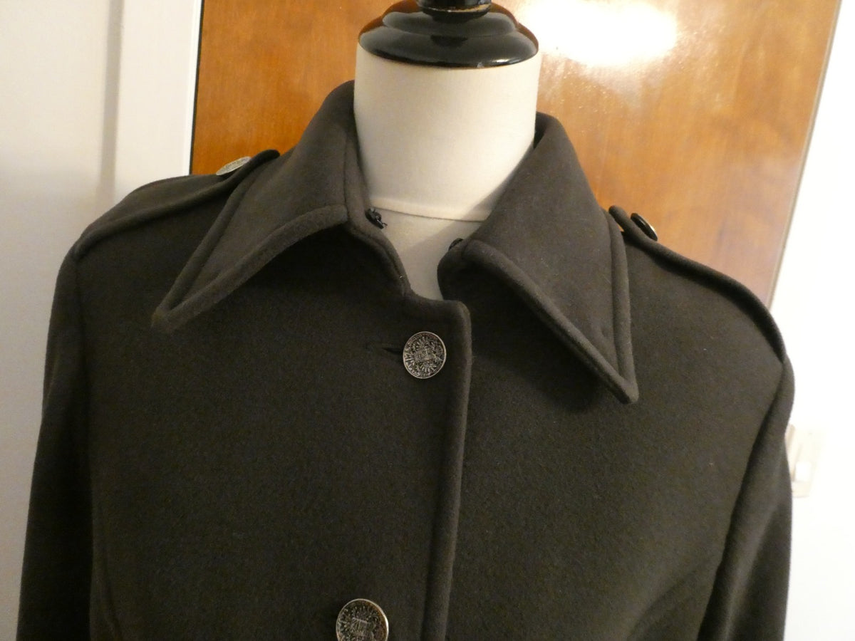 Marvin Richards Women's Long Wool Blend Coat Classic Winter Size 14(fit size8)