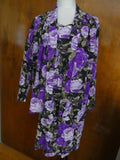 Pura Seta Persona Suits Dress 2 pc Multicolor Dress with Jacket Italy Large USA