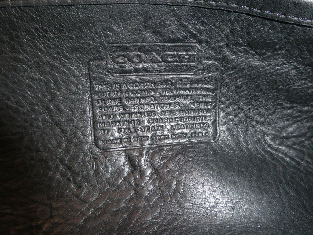 Vintage Authentically Coach Briefcase/ Tote Black Glove-Tanned Leather 570-8625