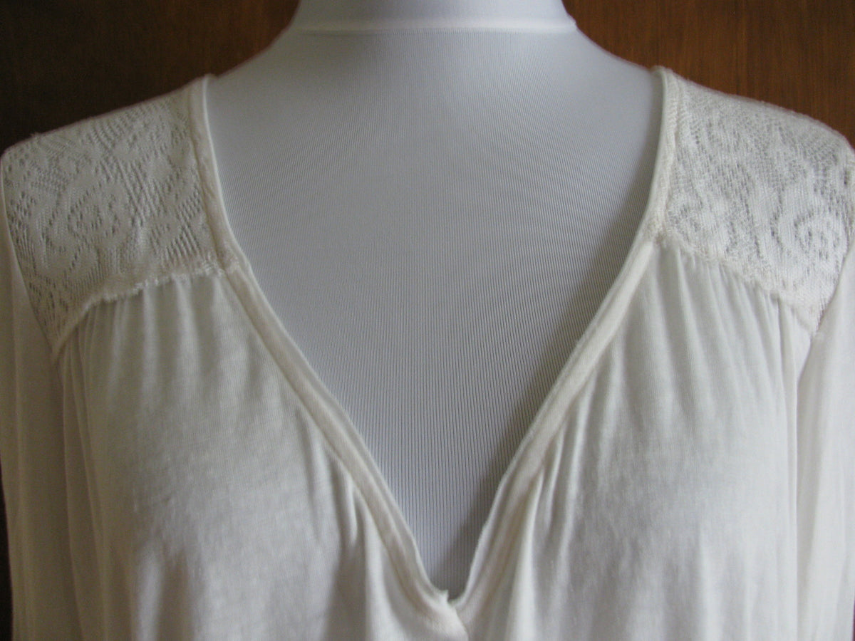 Free People Women's Ivory Soft Rayon Embroidered Mini Dress Size Medium New