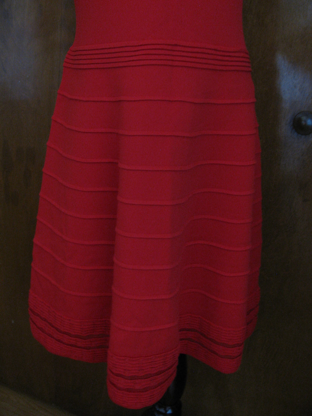 Ralph Lauren's women’s red stylish detailed sheer front NWT dress size Large