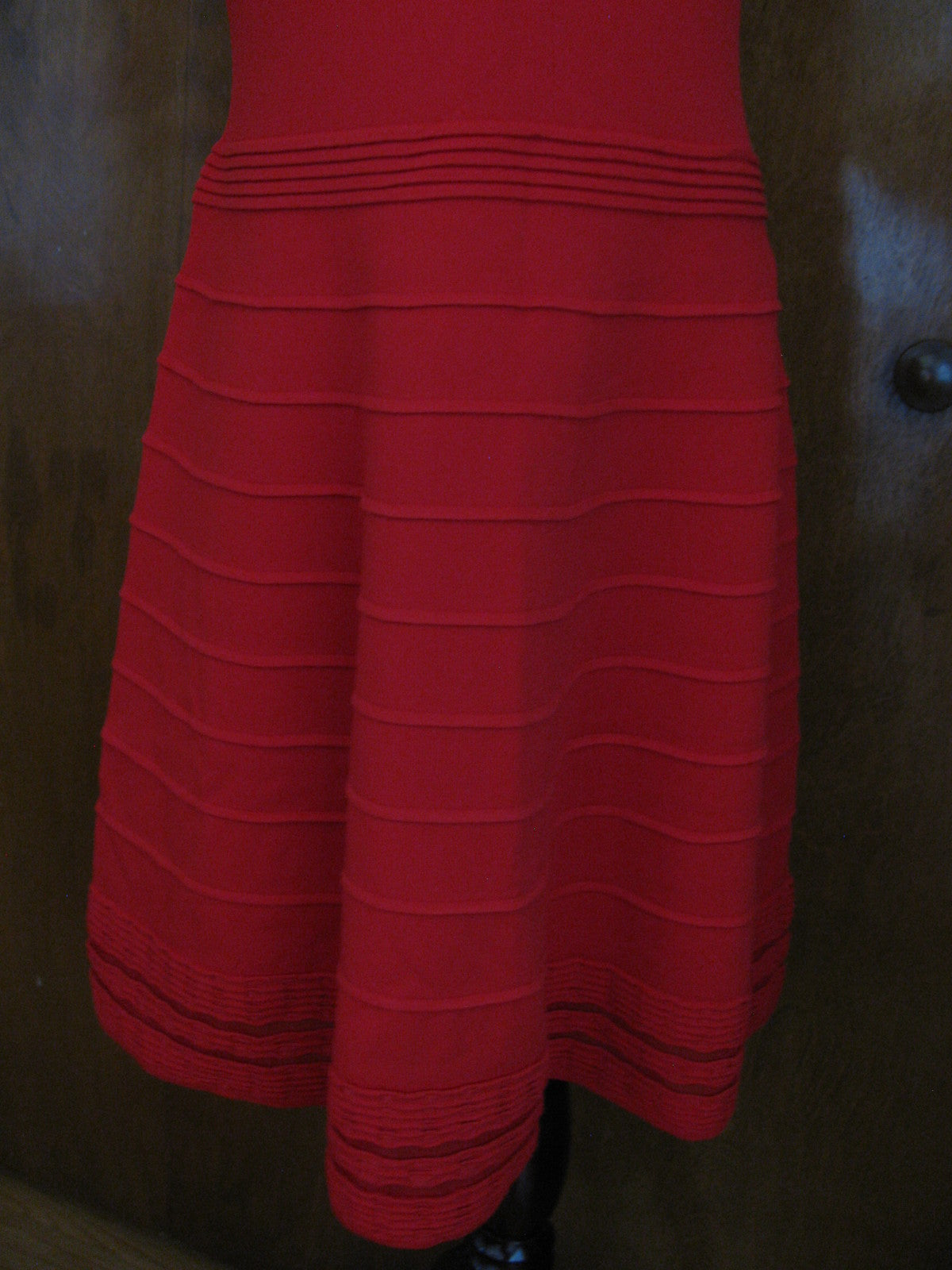 Ralph Lauren's women’s red stylish detailed sheer front NWT dress size Large