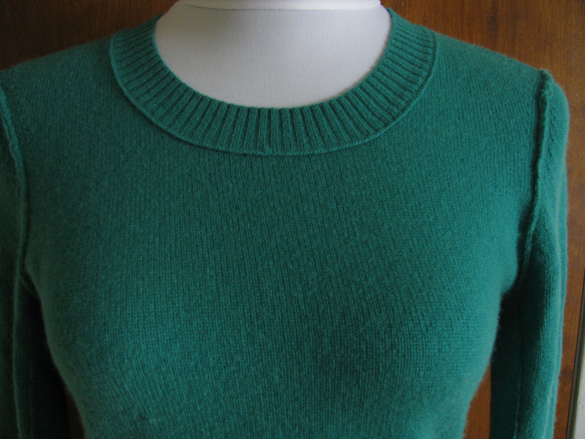 Aqua Women’s Green Fern Cashmere Detailed Long Sleeves Sweater Size Small NWT