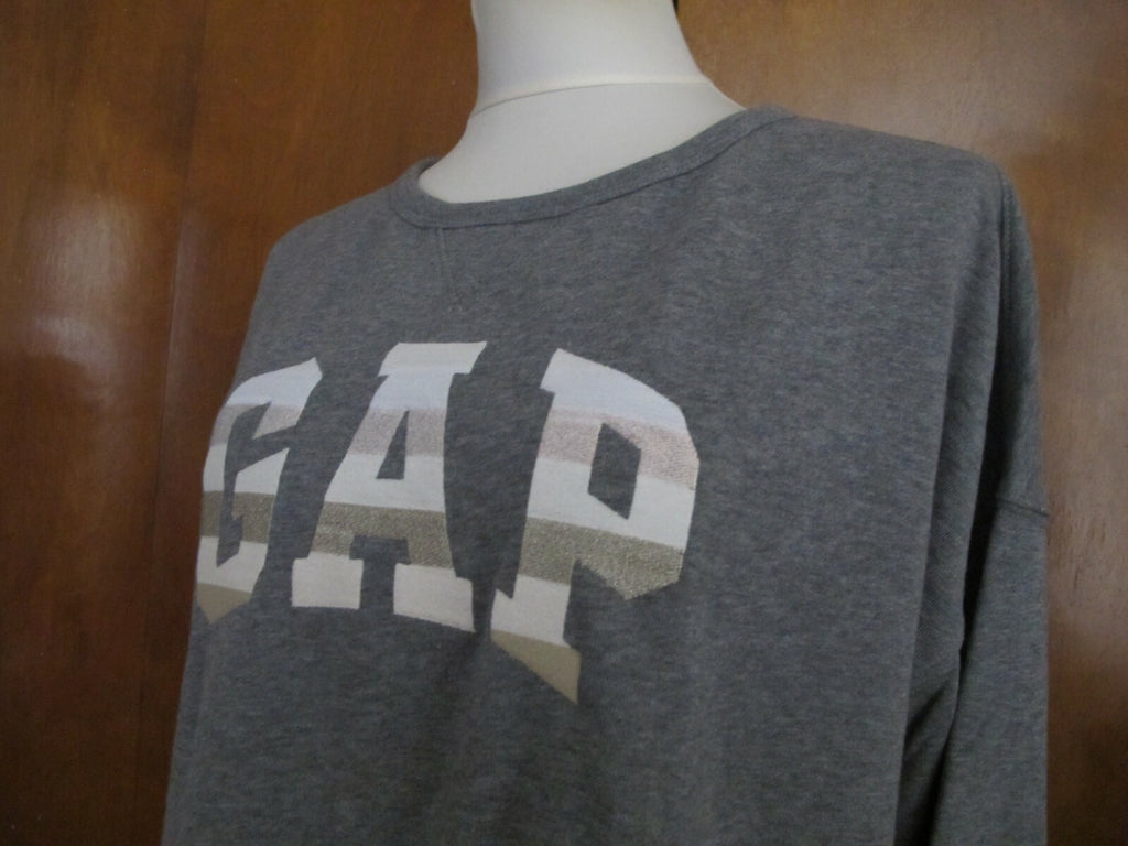 Gap Women's Flannel Cotton Gray Sweater Size Large 