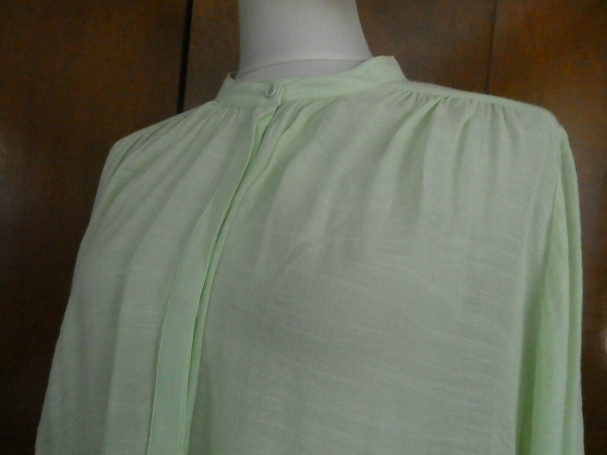 Anthropologie Maeve women's chartreuse detailed rayon 3/4 sleeves top Medium