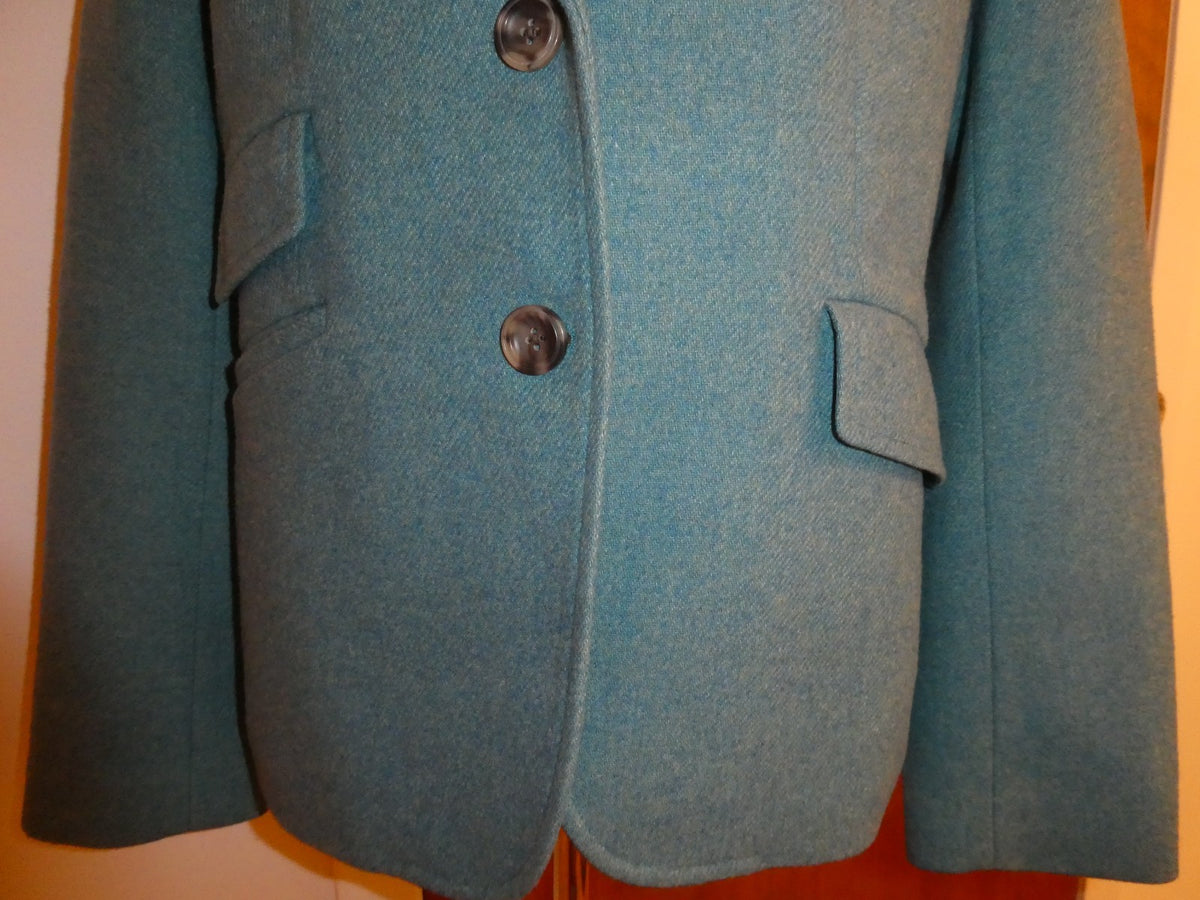 Talbots Women’s Blazer Size 8 Teal Wool Blend Career Business Jacket Lined