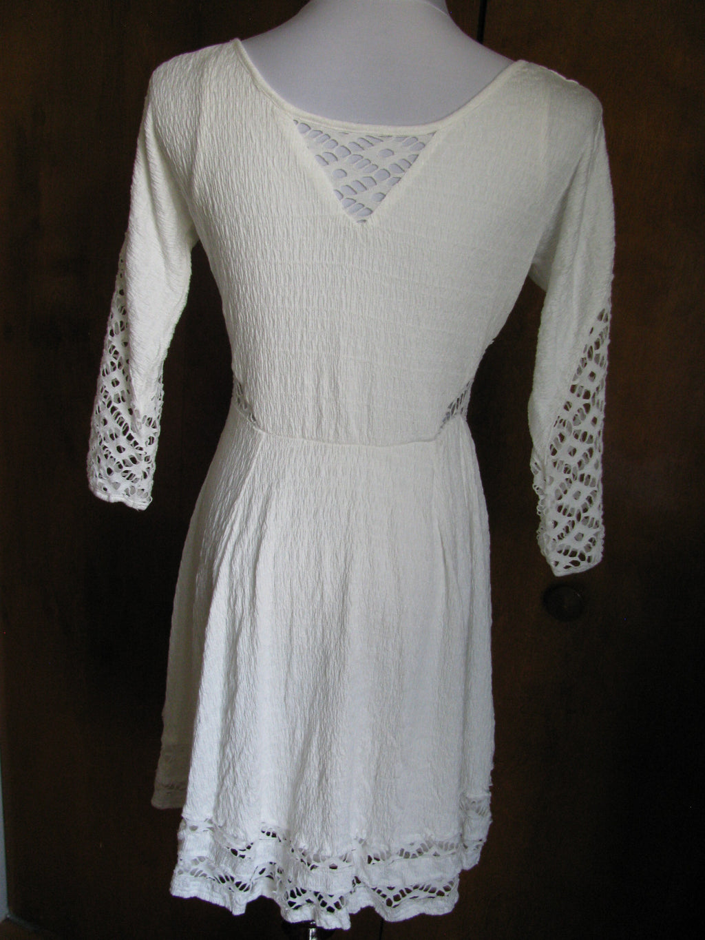 Free People womens snow lined crocheted soft rayon flare dress New