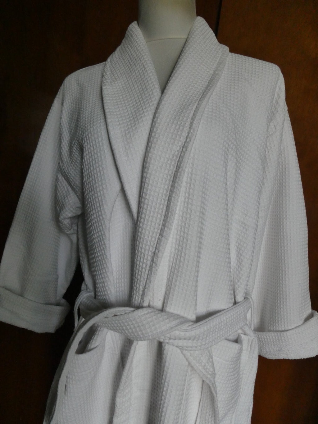 Chortex Luxury Women’s White Waffle Classic Turkish Cotton Robe Size S/M