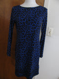 Michael Kors women’s printed dark azurite boat neckjersey shift dress New