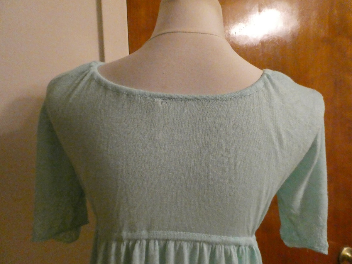 Free People White Open Knit Tie Front Blue Arctic Cardigan Large