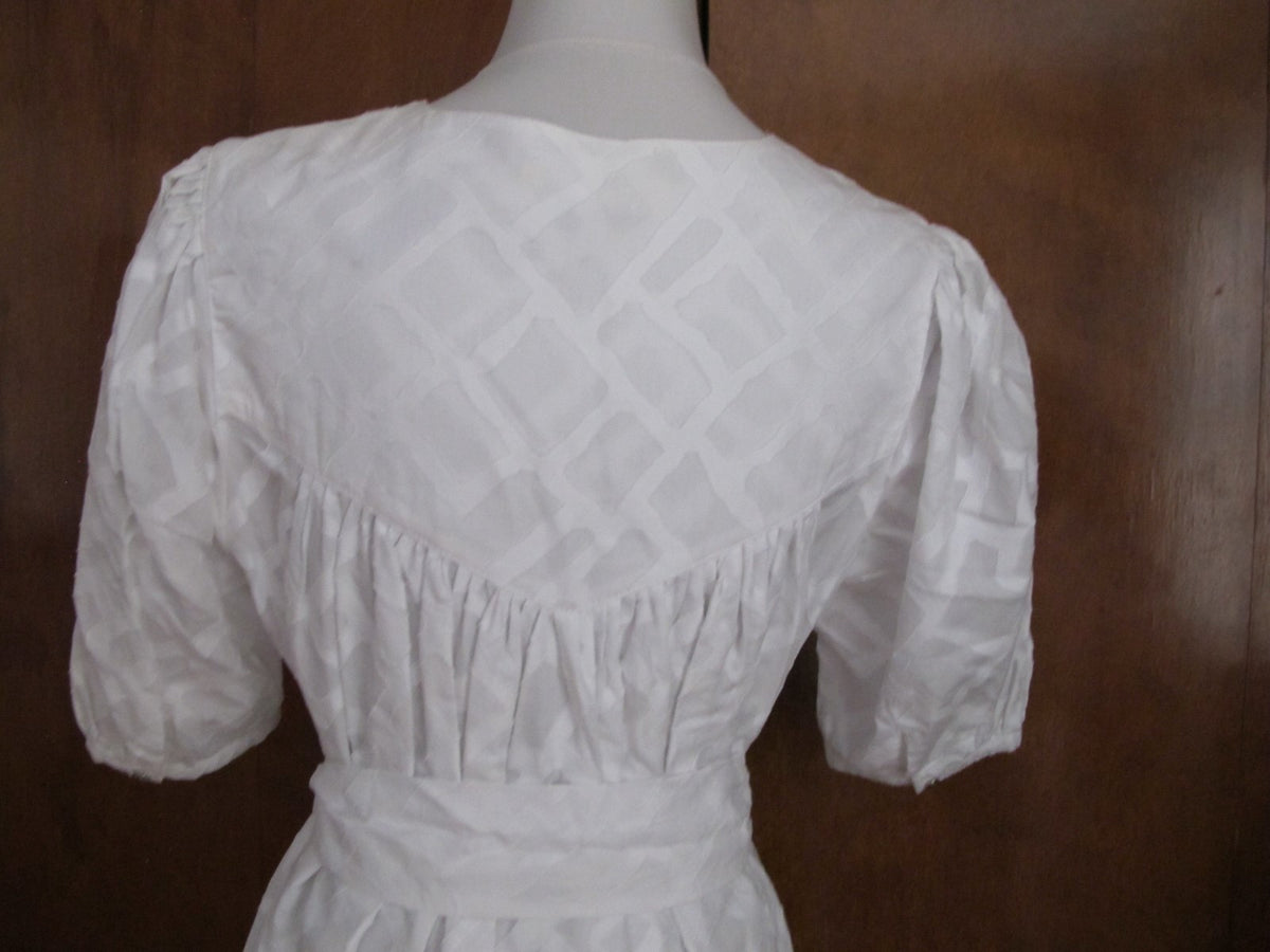 Catherine Malandrino Women's White Detailed Belted Dress 12 