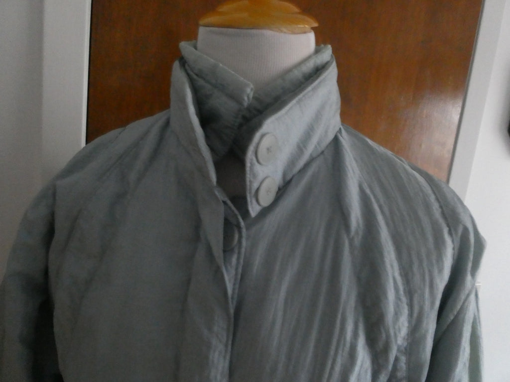 Vintage Montana Hamburg Long Winter Soft Blue-Gray Coat Nylon Size 46 US Size 10