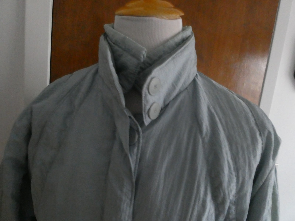 Vintage Montana Hamburg Long Winter Soft Blue-Gray Coat Nylon Size 46 US Size 10
