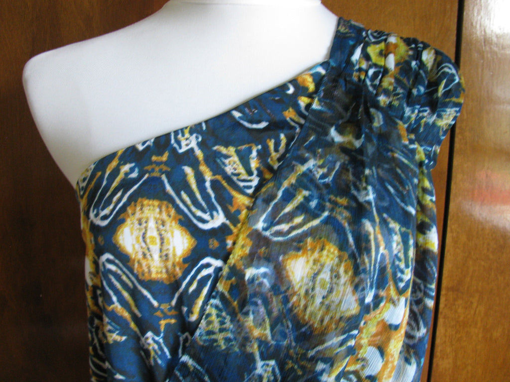 Buffalo women’s one shouldered teal combo mini dress size large NWT