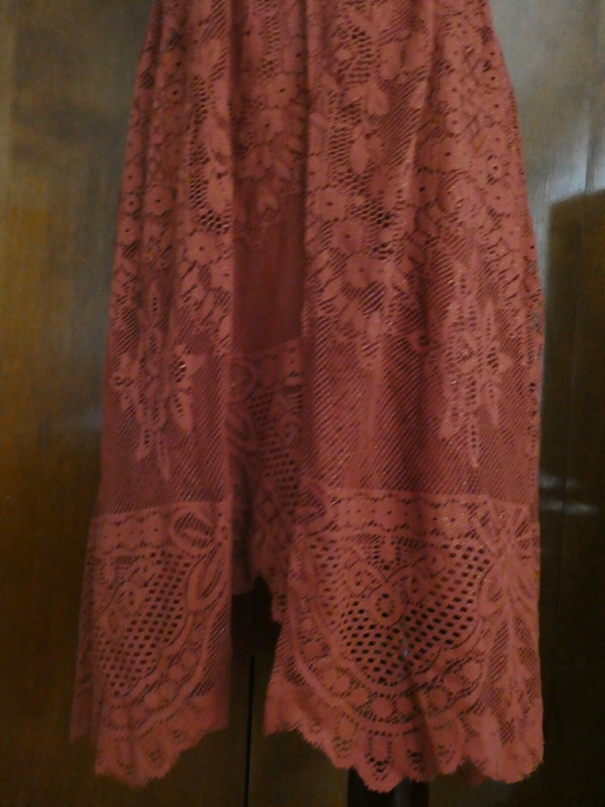 Free People women’s terracotta stylish lace crafted lined evening dress 12