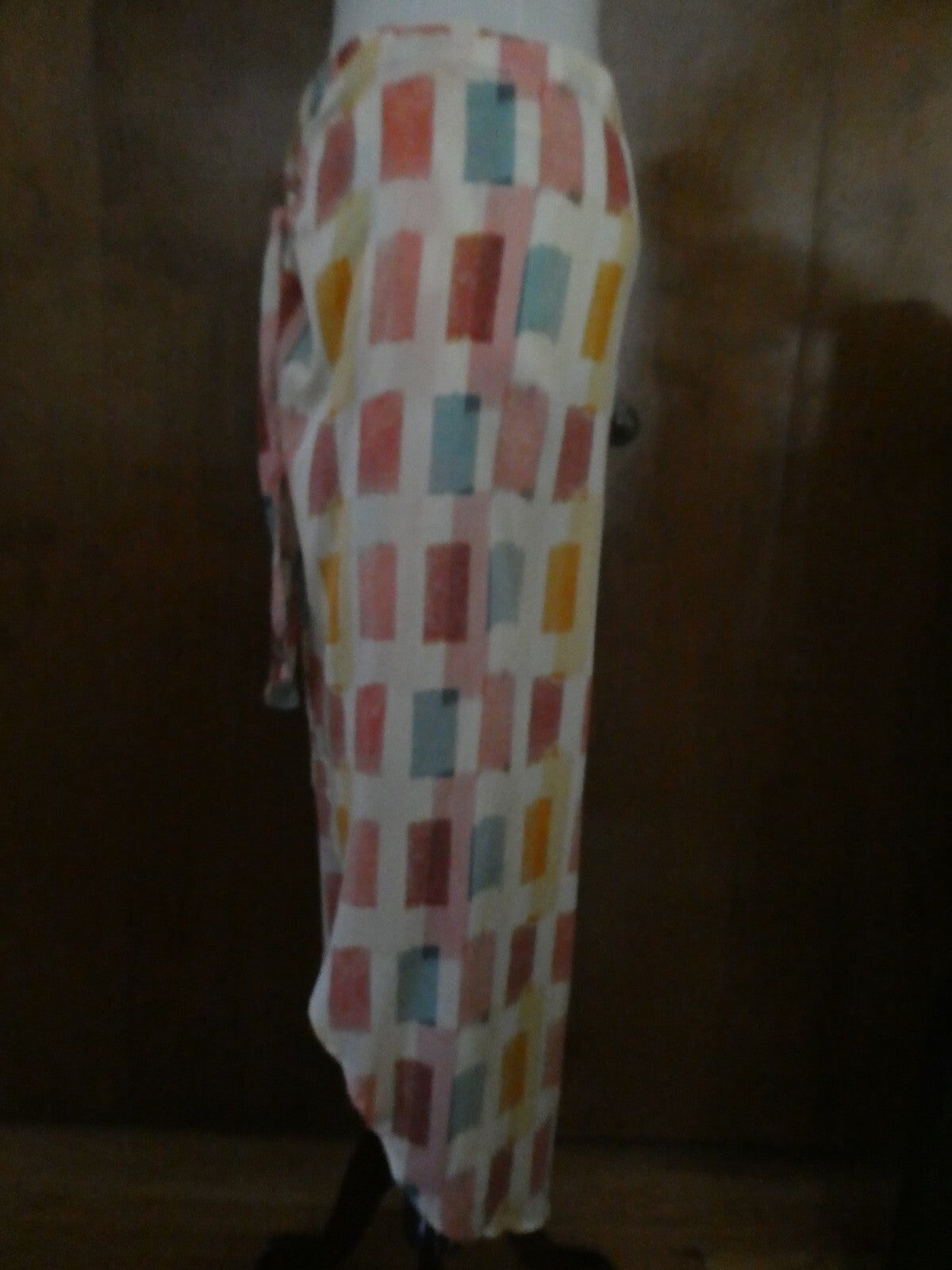 Anthropologie Lilka Multicolor Tie Front Wrap Hem Wide Split Leg Beach Pant S, L