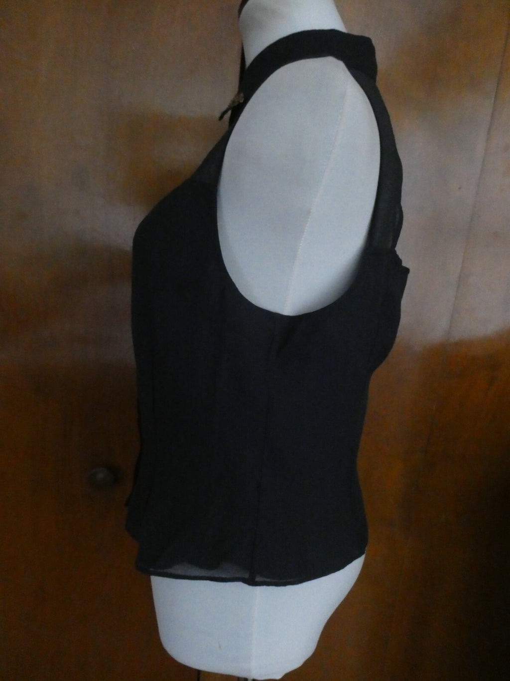 Rachel Roy black lined decorated embellished evening blouse sz 12 (fits size 10)