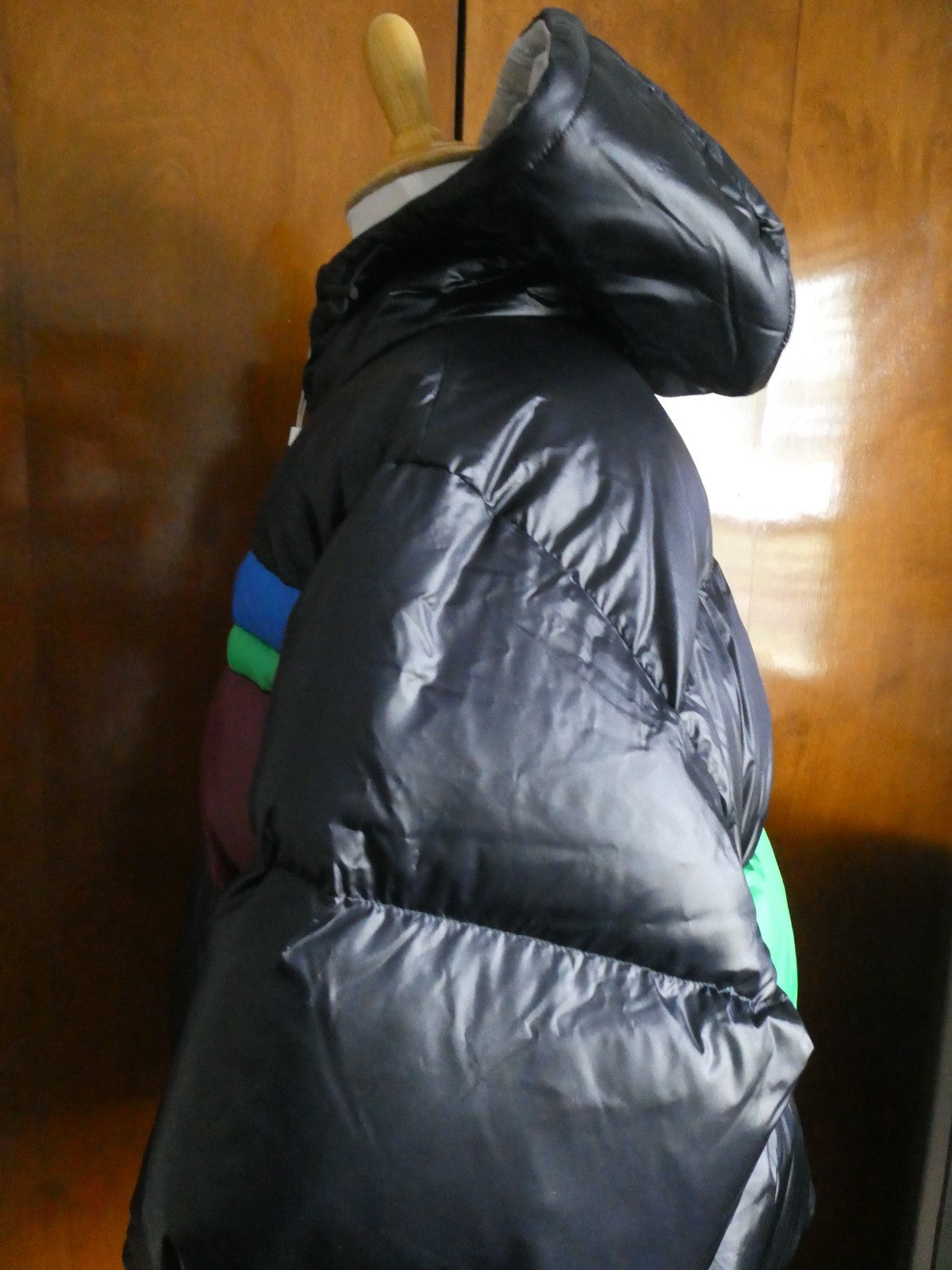 Lacoste Men’s Reversible Down Puffer Jacket XL 2XL Black Gray Hooded NWT $450