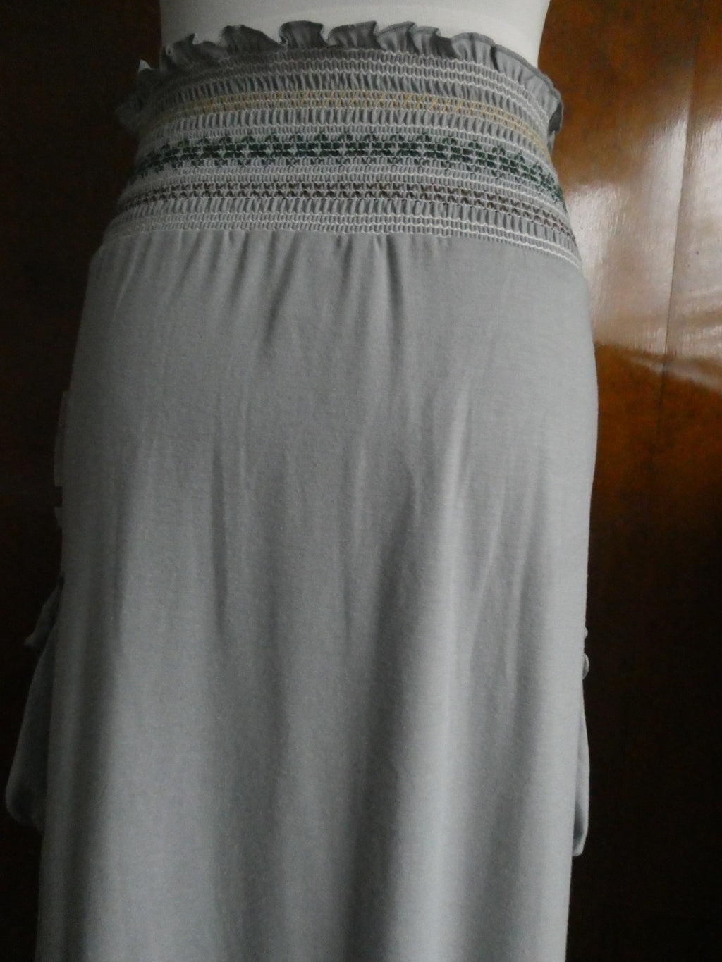 Mimi Chica women gray detailed skirt Large with pockets Large