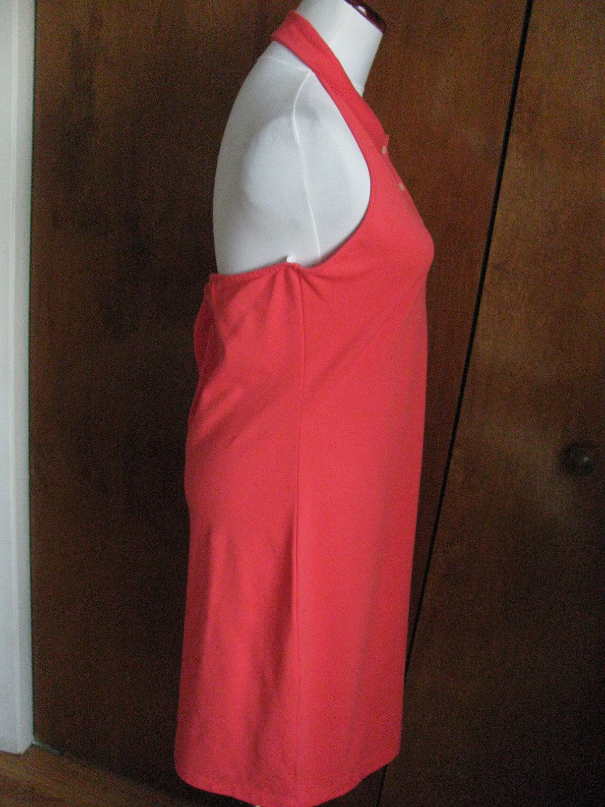 Lacoste women's red cotton halter dress US12/Euro44 NWT 