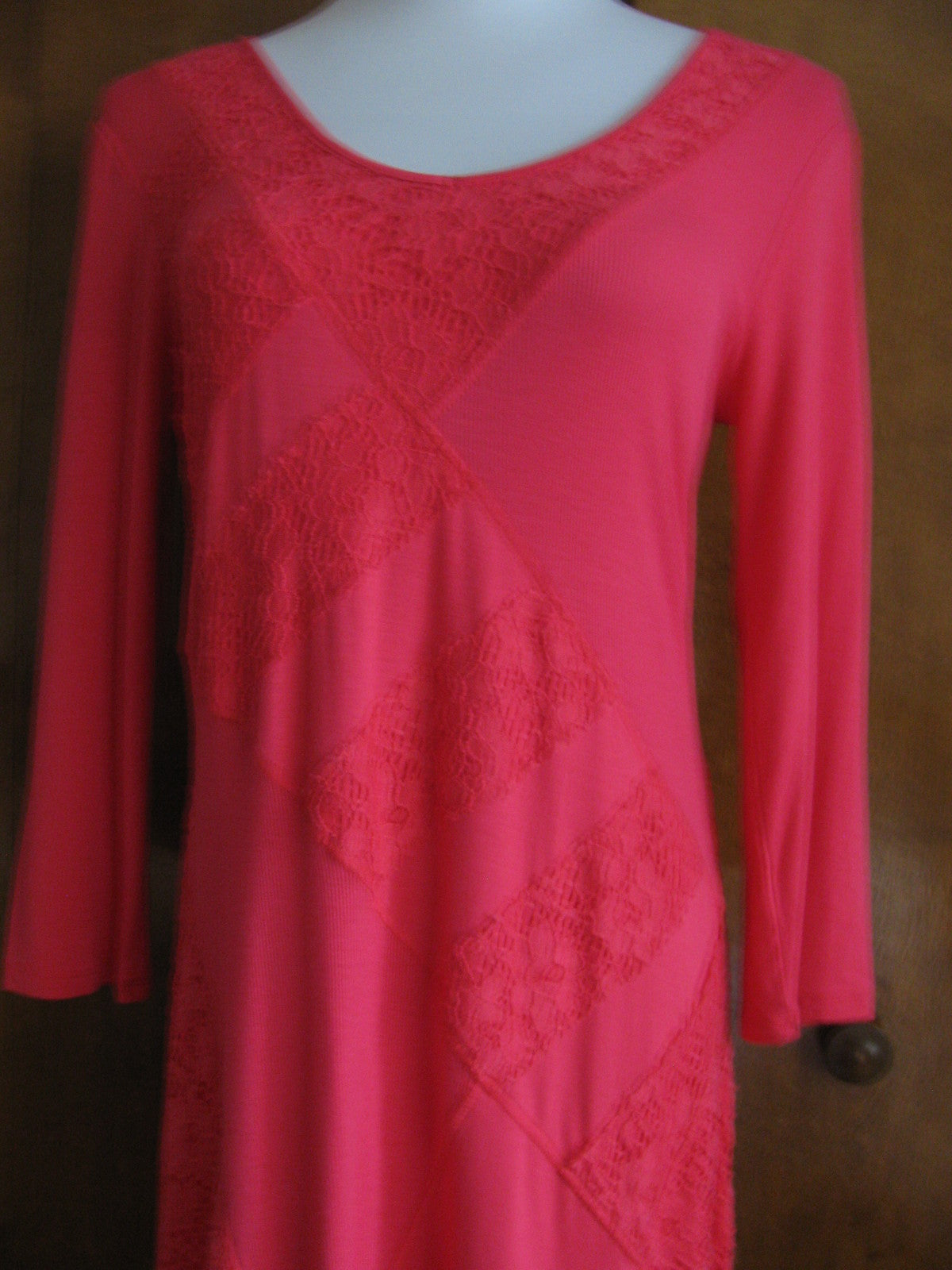 Cable&Gauge Women’s Red Asymmetric Embroidered Tunic Dress Size Medium New