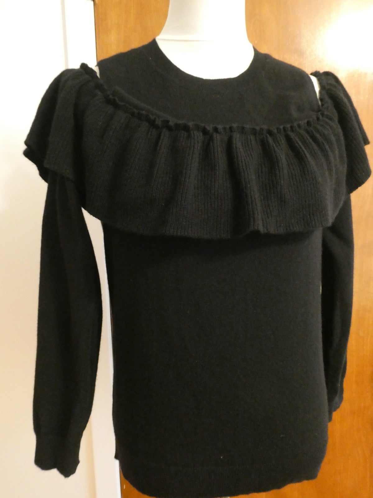 Aqua Cashmere Cold-Shoulder Ruffle Sweater from Bloomingdale's Retail Value $198