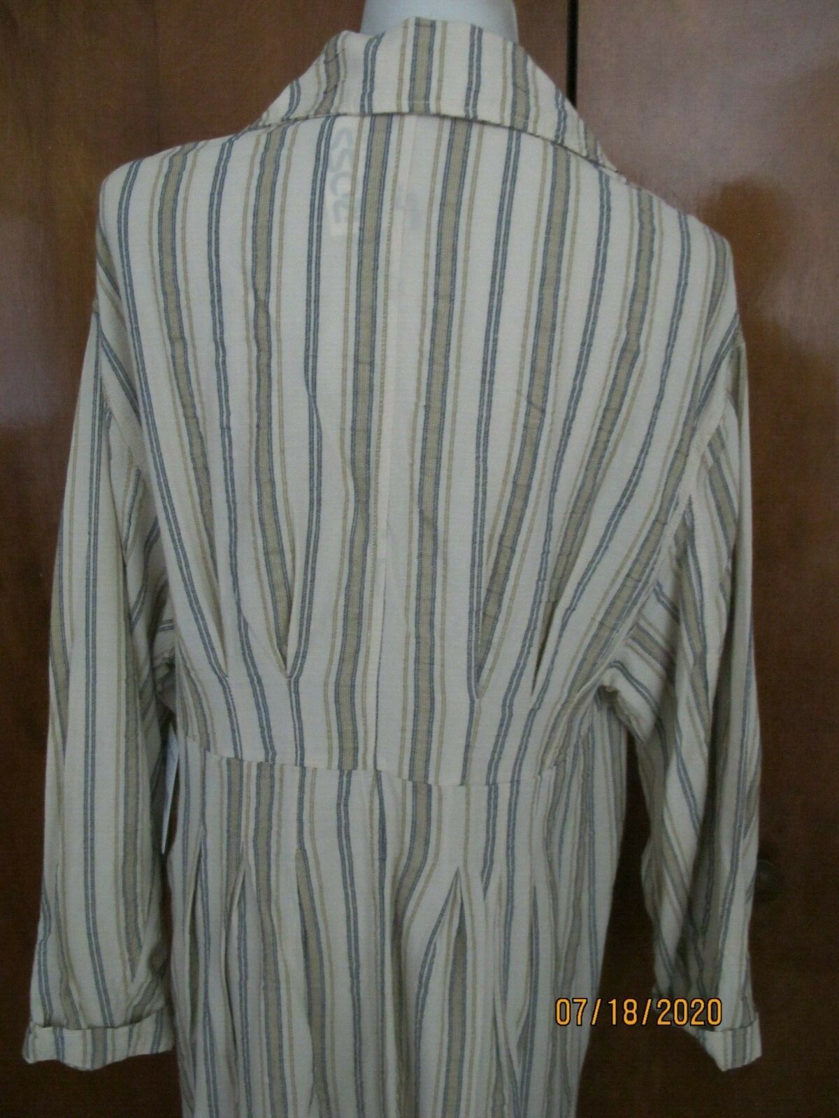 Free People Women's Sweet Melody Stripe Trench Coat Duster Xsmall (fits medium)