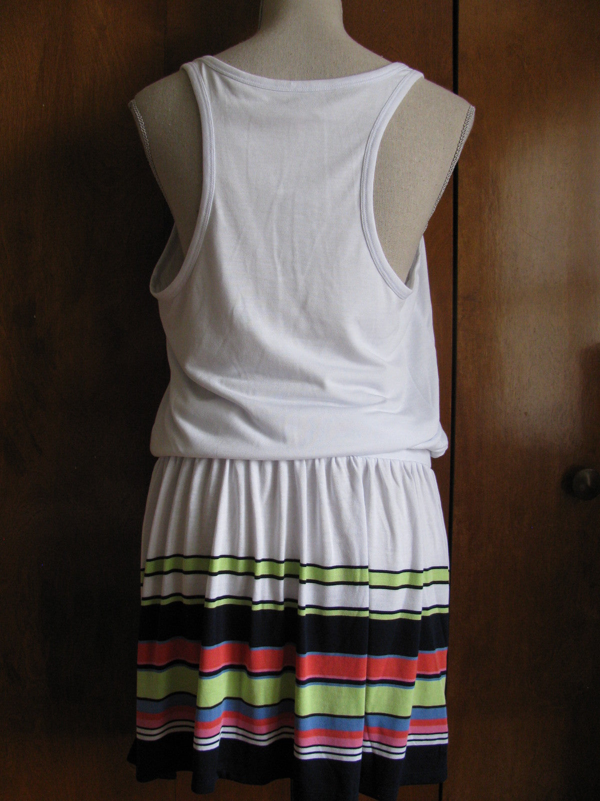 Juicy Couture LA women's white stripe tennis pleated dress 
