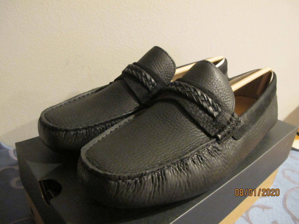 UGG Men's Henrick Leather Braid Black Shoes style 1106810 size 11 2E Wide