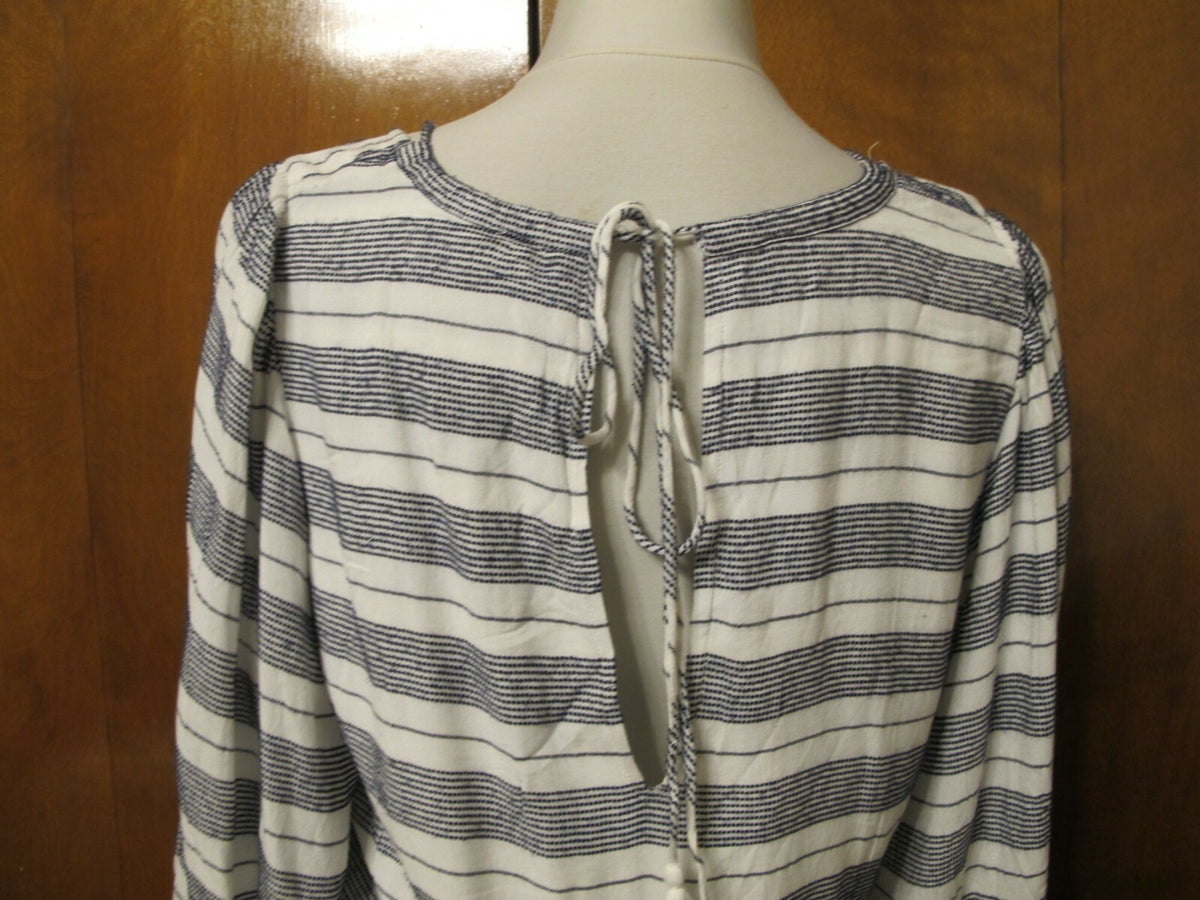 Anthropologie Holding Horses White/Black Lined Tie Romper Jumpsuit Large