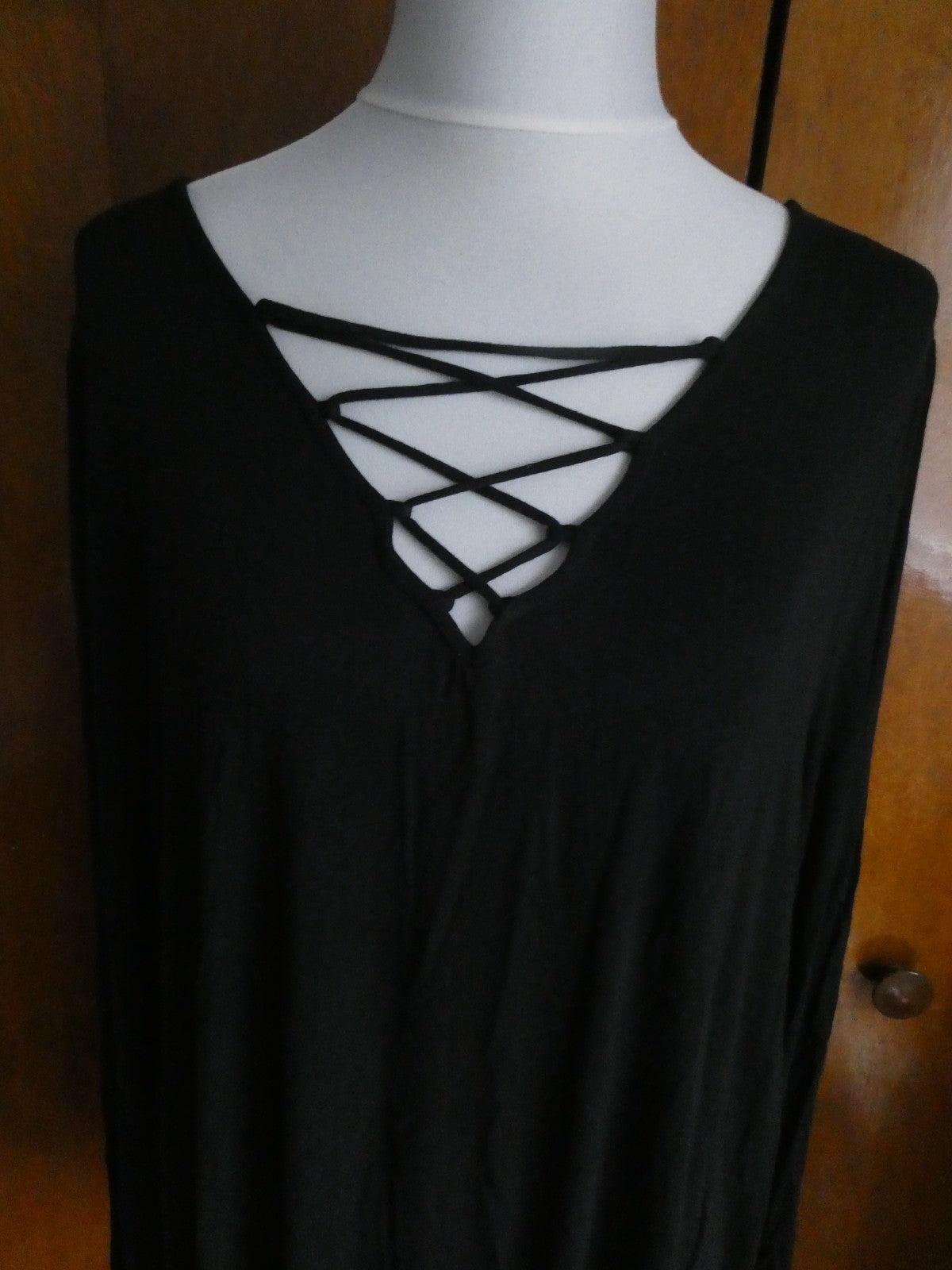 Old Navy Women’s Asymmetric Black Viscose Long Sleeves Tunic Top Size Xlarge