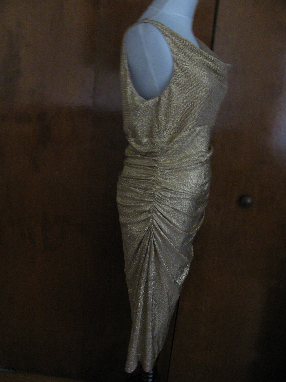 Ralph Lauren women's yellow gold lined evening dress Size 12 NEW