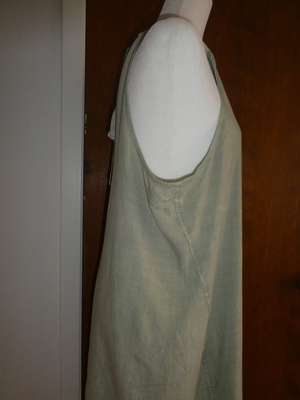 Anthropologie Cloth & Stone 100% Tencel Olive Green Midi Dress Summer Halter NWT