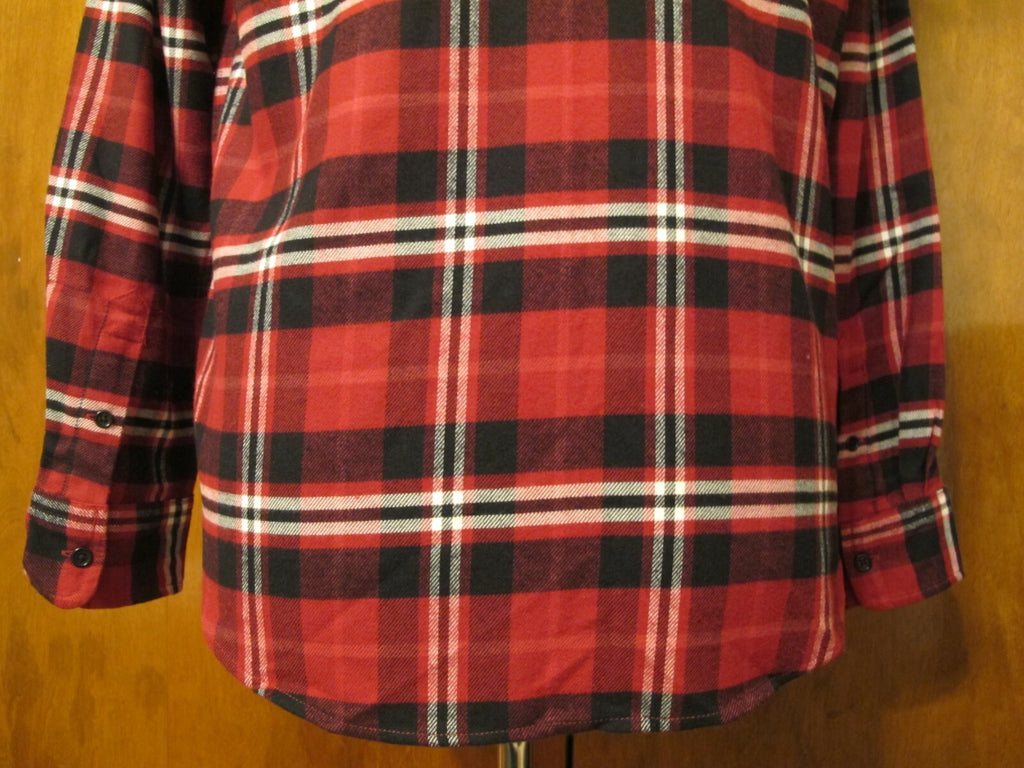 POLO Ralph Lauren women's plaid red/black reach beaded soft flannel shirt Large
