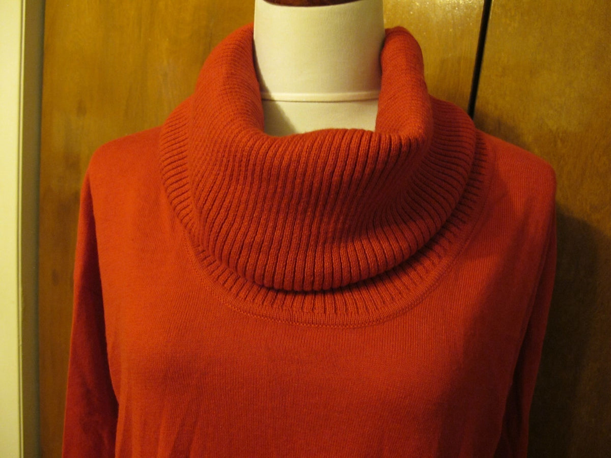 Michael Kors Women’s Red Fringe Hem Cowl Neck Sweater New