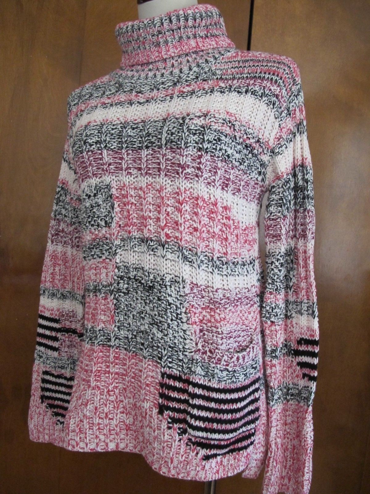 Anthropologie Sparrow Womens Multi Color Turtleneck Sweater Small 