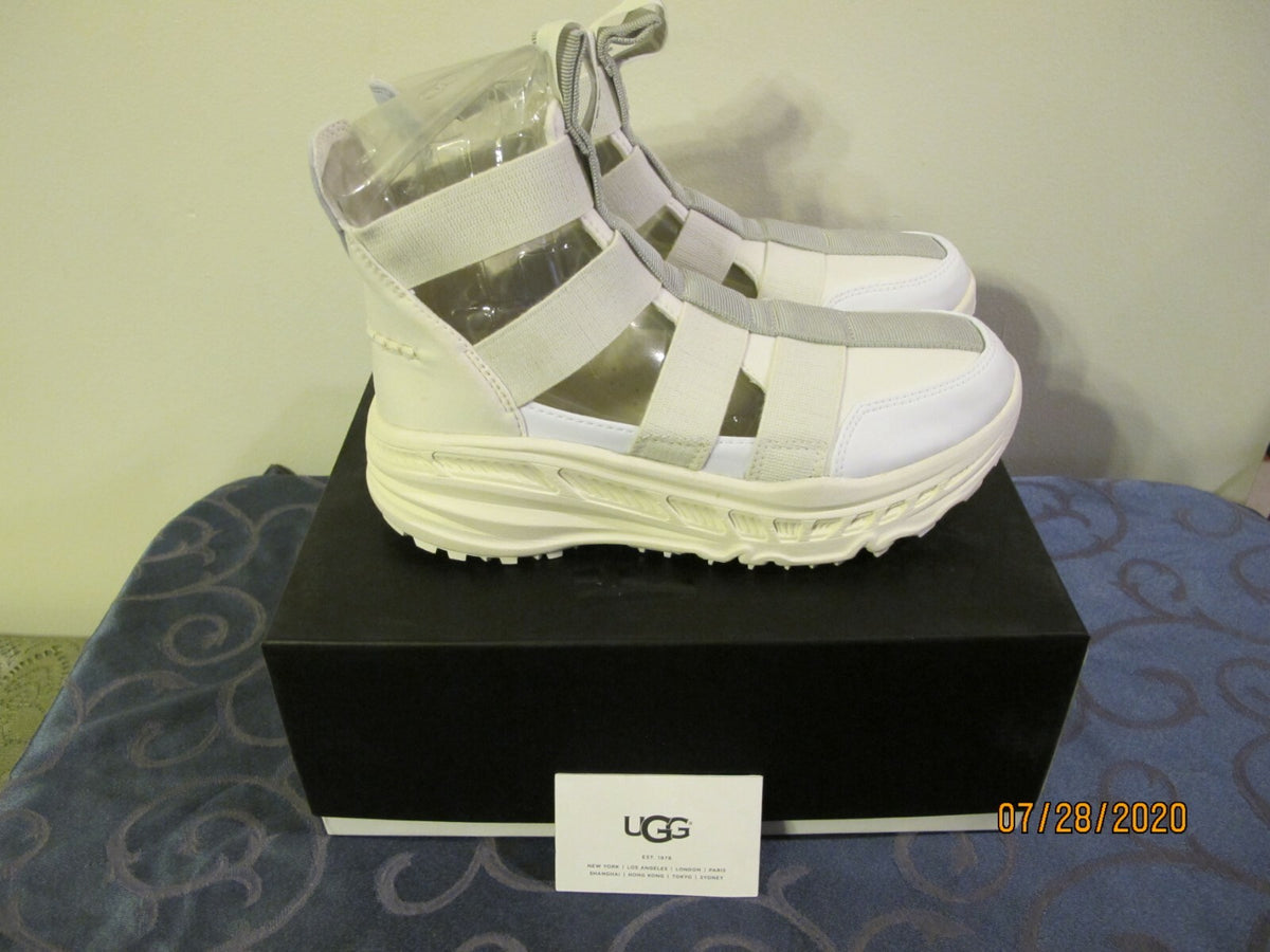 UGG women's white gladiator straps and a thick running-shoe size 8
